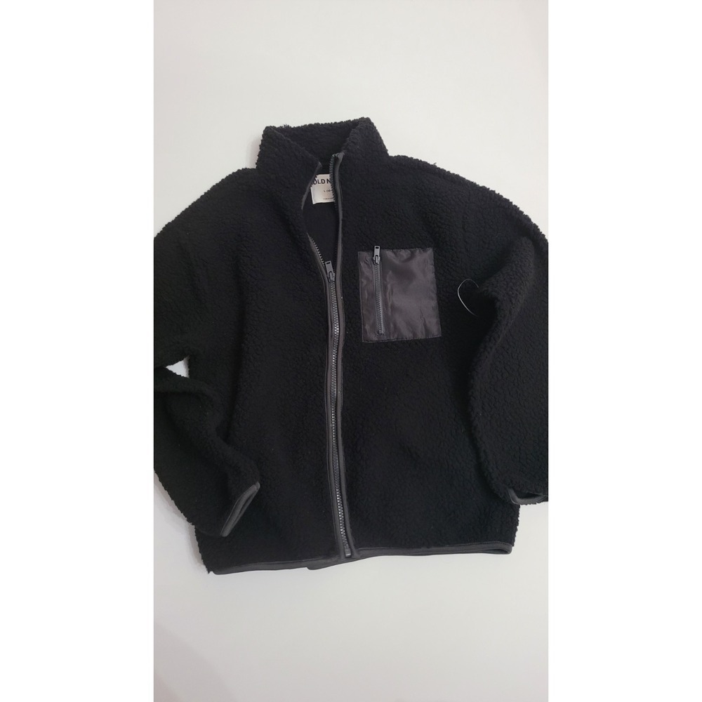 Old Navy Girls/Boy Fleece Full Zip Jacket Black Long Sleeve Coat Size L (10-12)